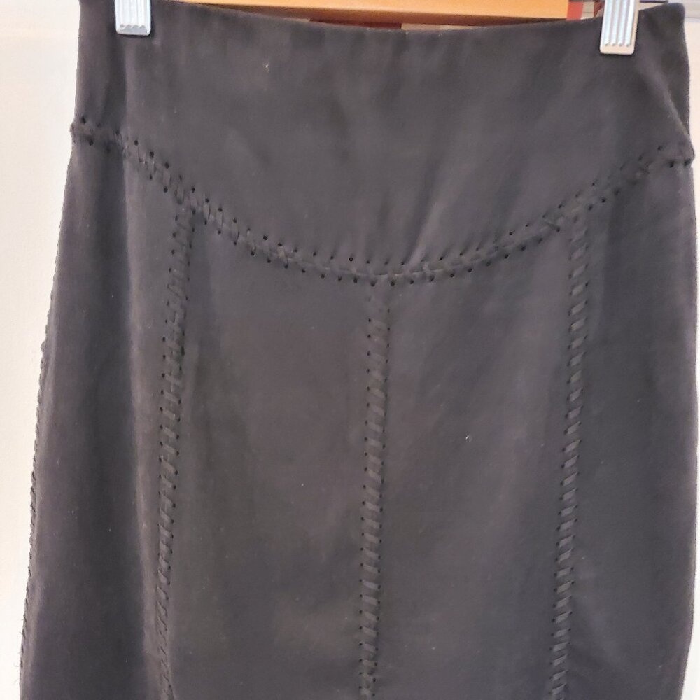 liberty garden black faux suede mini skirt xs